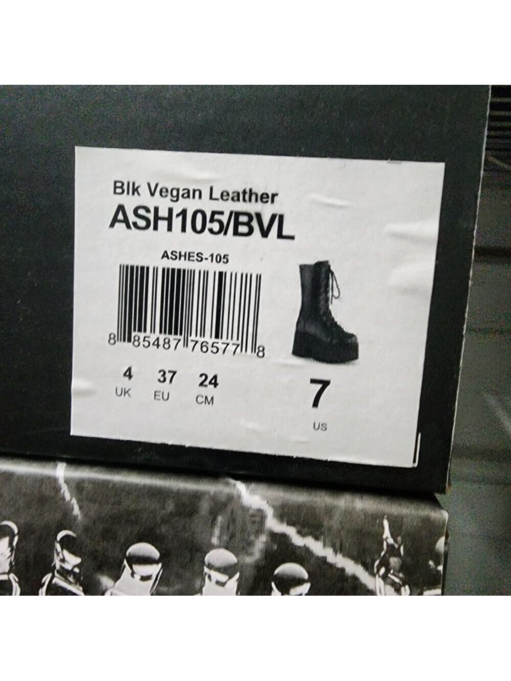Ashes Black Matte Platform Goth Punk Mid Calf Combat Boots - Picture 14 of 14